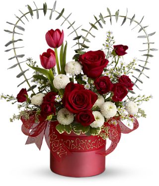 Rosas rojas + Peluche para San Valentín en Jardinera